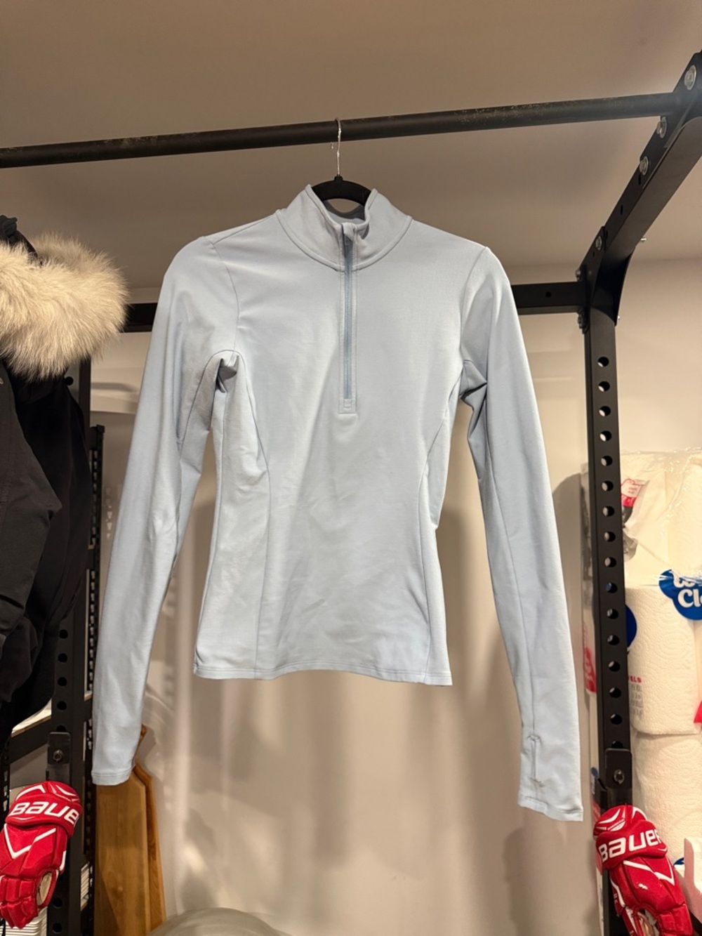 ALO Yoga Light Blue Quarter-Zip Pullover